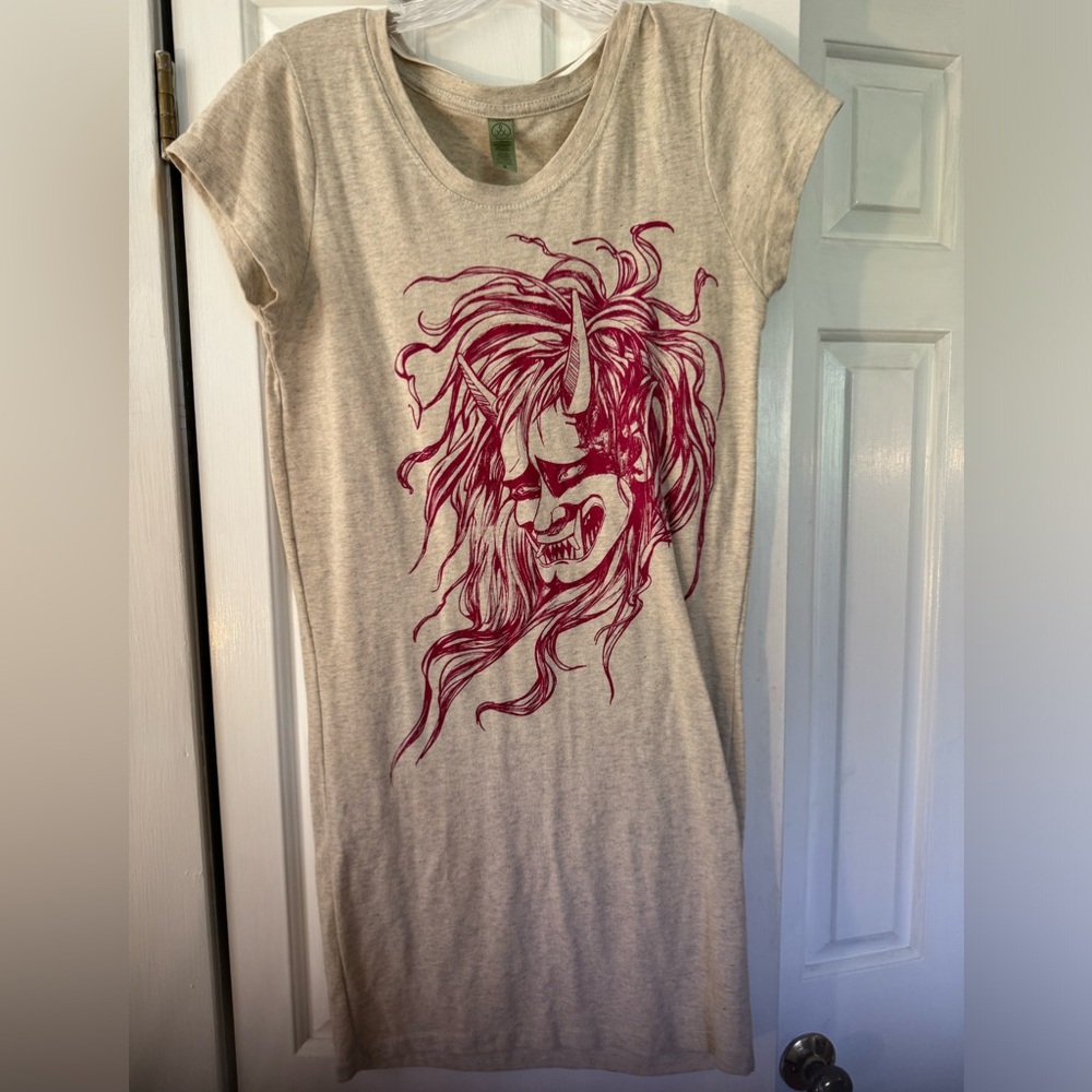 Oatmeal-colored Oni T-Shirt Dress